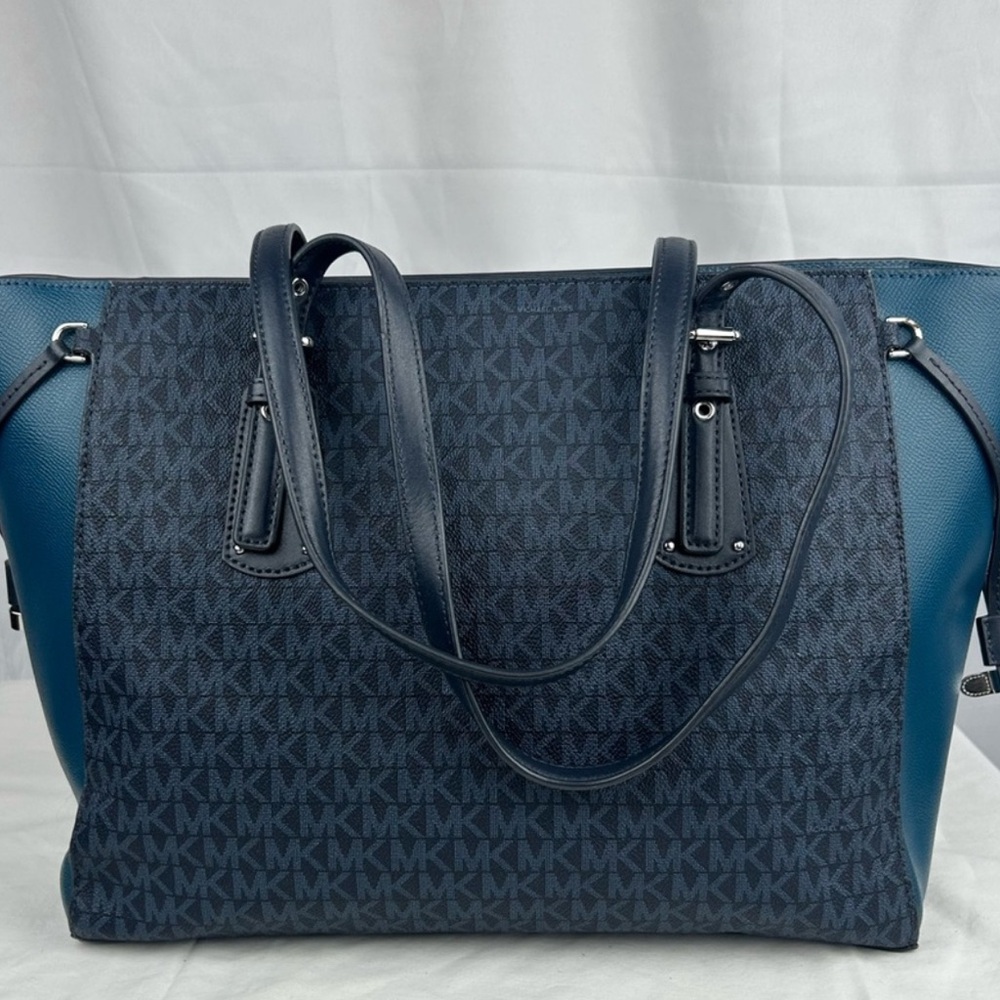 π₯³ Bundle : Michael Kors Teal and Black Women's Tote Bag & Wallet - Picture 2 of 4